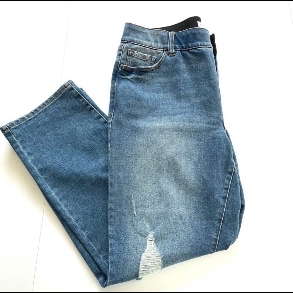 Lane Bryant Distressed Medium Wash Jeans, Sz 16